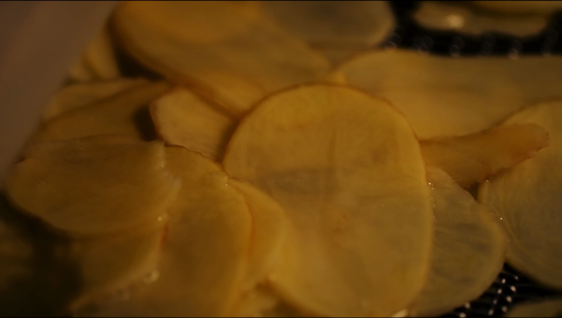 How our Salted Egg Potato Chips are made slicing