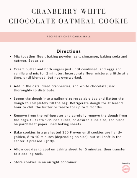 Carla Hall cookie recipe directions