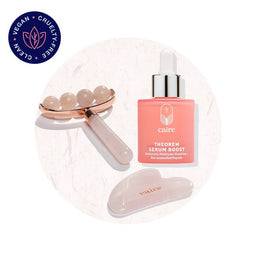 Stress Relief Roller | Facial Boost Gua Sha | Serum 30 mL | 1 oz Set