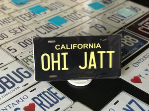 *OHI JATT* : Personalized Name Plate:  Souvenir/Gift Plate in Car Size