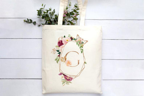 useful not cheesy bridesmaids gift custom initials tote bag