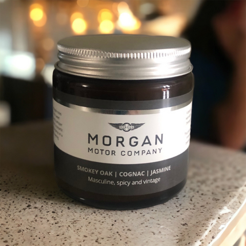 Morgan Cars Amber Candle by fireside