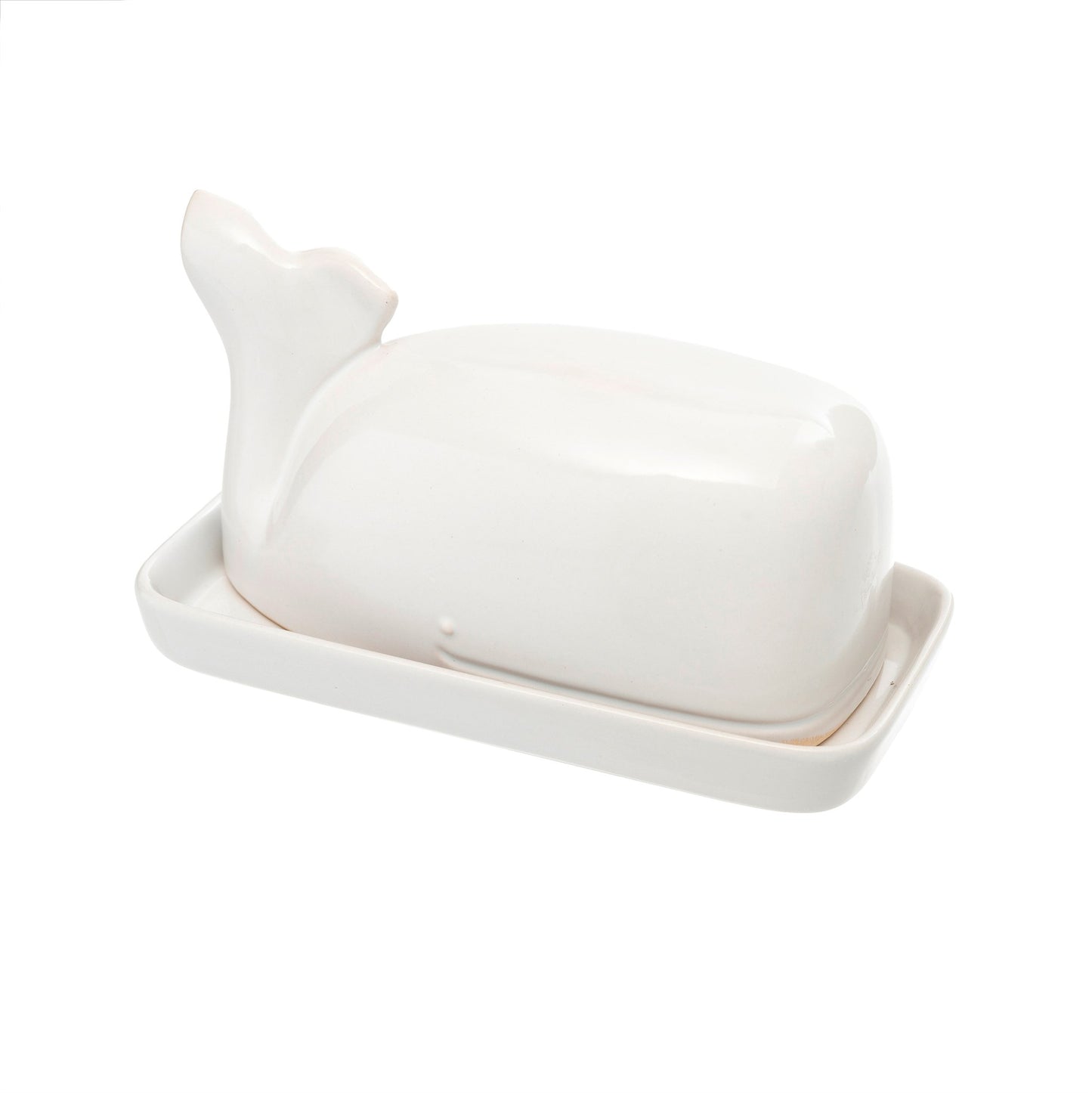 Moby Dick Whale White Butter Dish