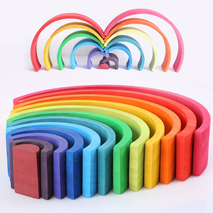 creative rainbow blocks