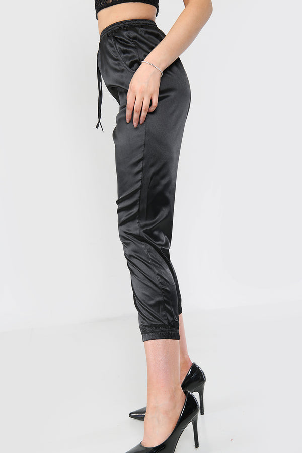 She + Sky Satin Jogger Pants with Pockets