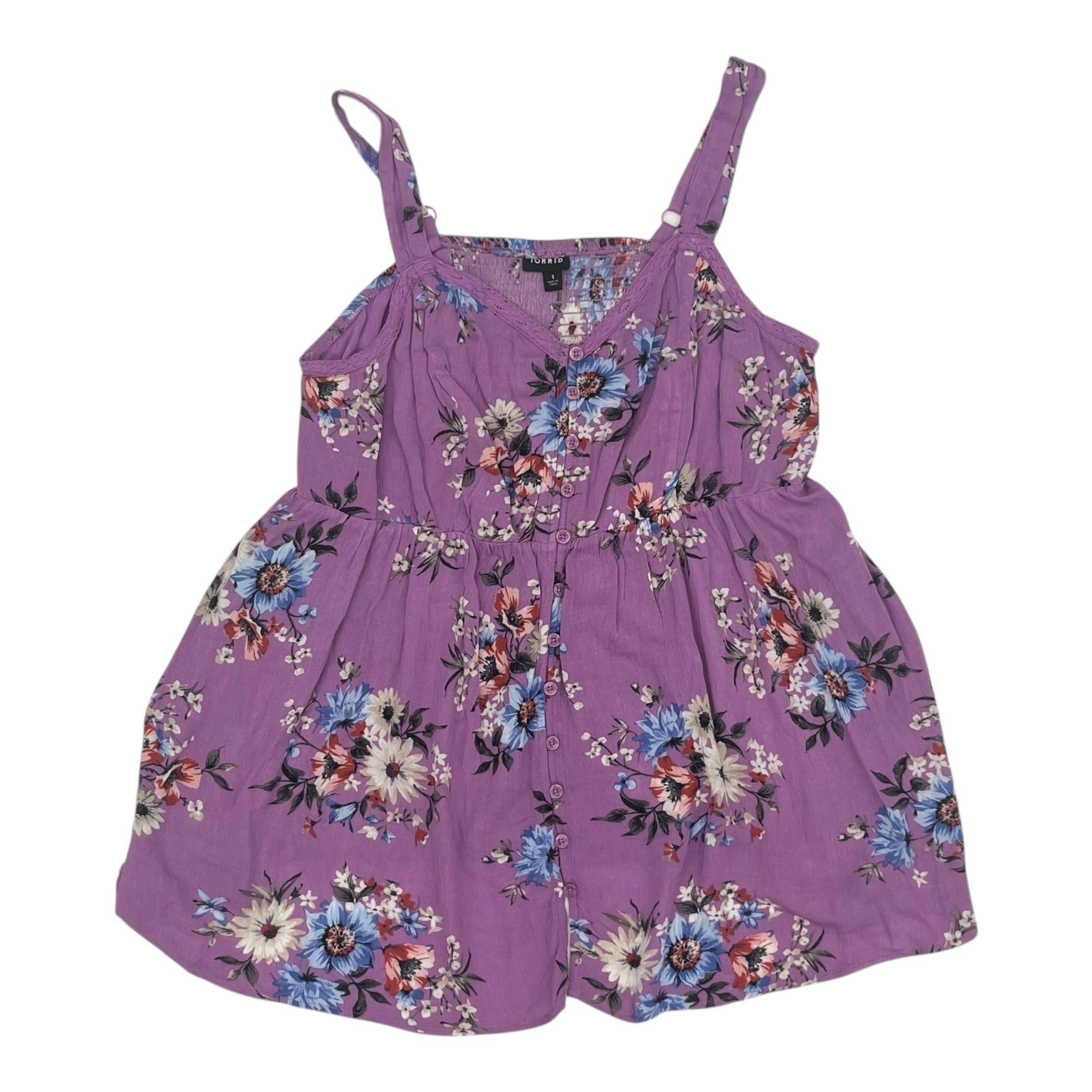 Top Sleeveless By Torrid In Purple, Size:1X