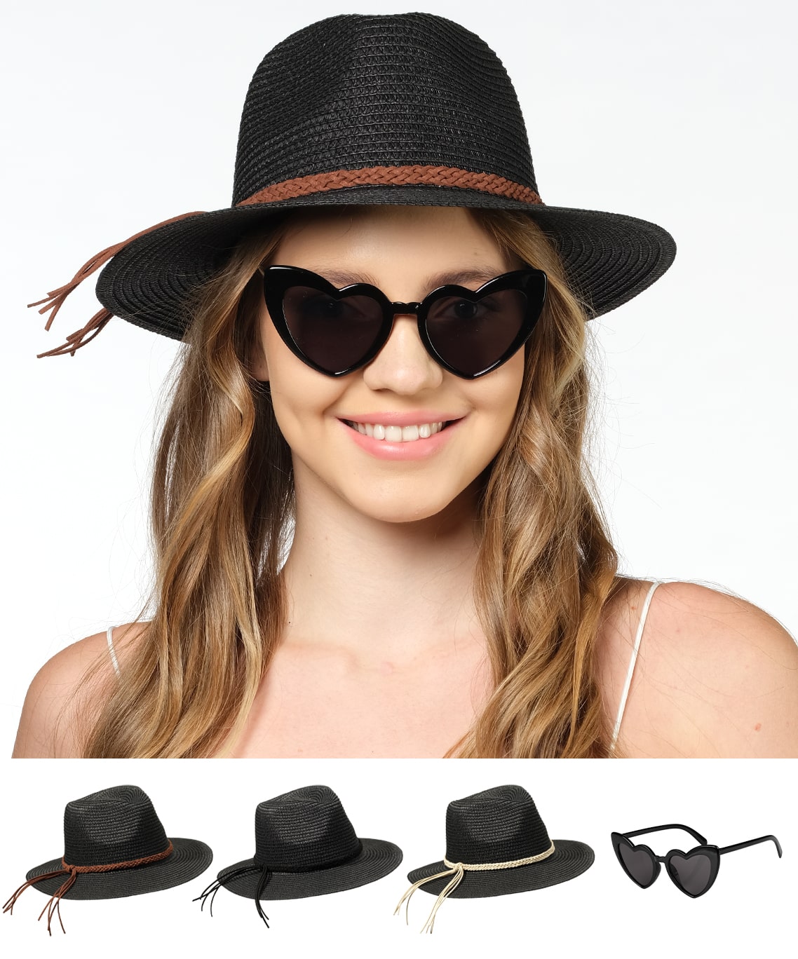 Straw Cowboy Hat Wide Brim Sun Hat Cowgirl Summer Panama Hat with Chin  Strap Men Women Sombrero Travel Outdoor Family Hat