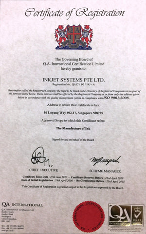 sam ink iso 9001 certificate 2017