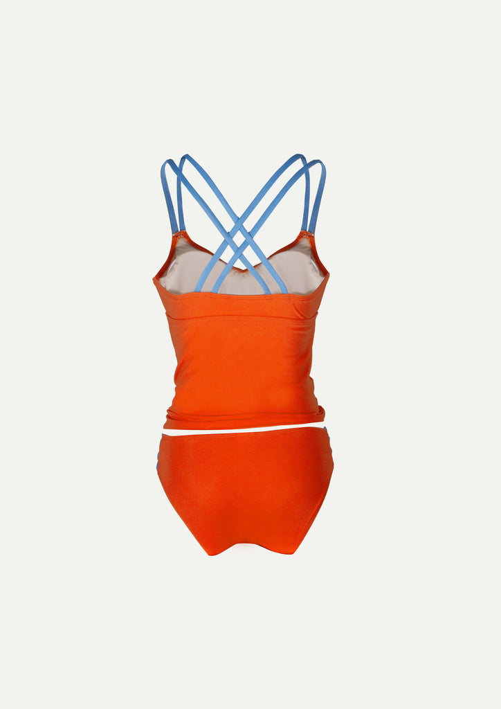 orange tankini swimsuit