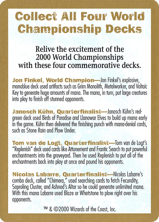 2000 World Championships Ad [World Championship Decks 2000] – The