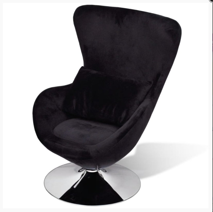 swivel egg chair black velvet