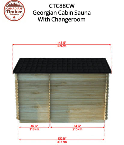 Georgian Cabin Sauna With Changeroom side voew