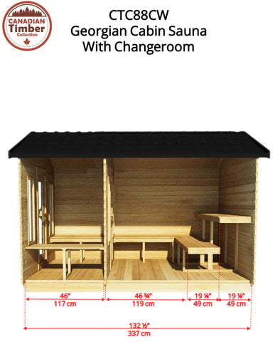 Georgian Cabin Sauna With Changeroom side view