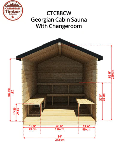 Georgian Cabin Sauna With Changeroom backside view