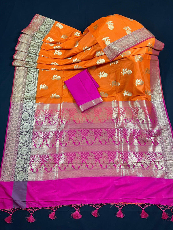 Buy online Women's Banarasi Saree With Blouse from ethnic wear for Women by  Charukriti for ₹3839 at 30% off | 2024 Limeroad.com