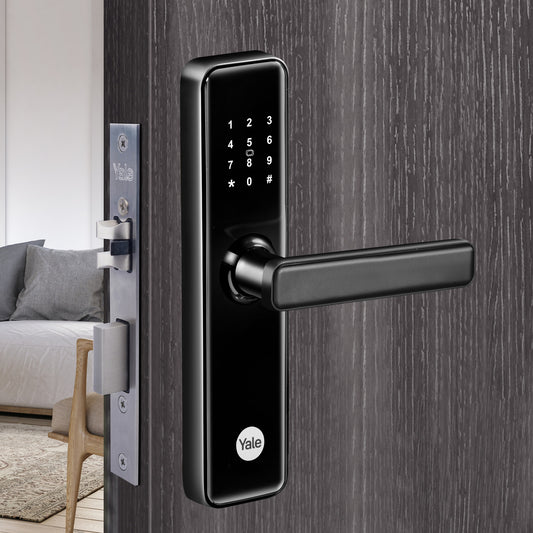 YDME100NxT Smart Door Lock, Black, Fingerprint, PIN, RFID, Manual Key –  Yale India