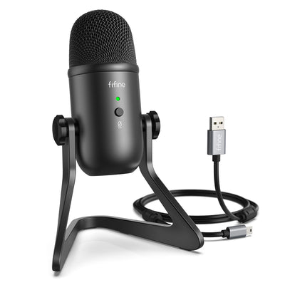 FIFINE K670/670B USB Mic with A Live Monitoring Jack for Streaming  Podcasting on Mac/Windows