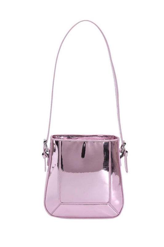 Crossbody Bag - Metallic Pink Leather