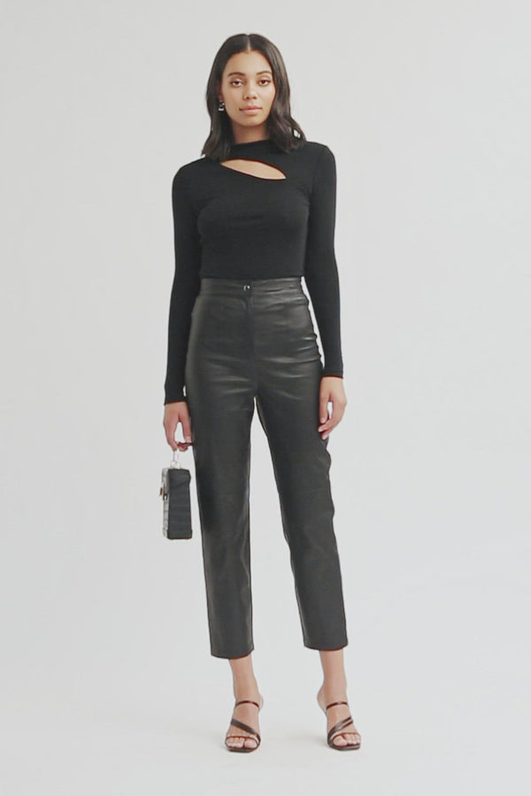 Buy Clemence Leather Trouser Black Online | Australia