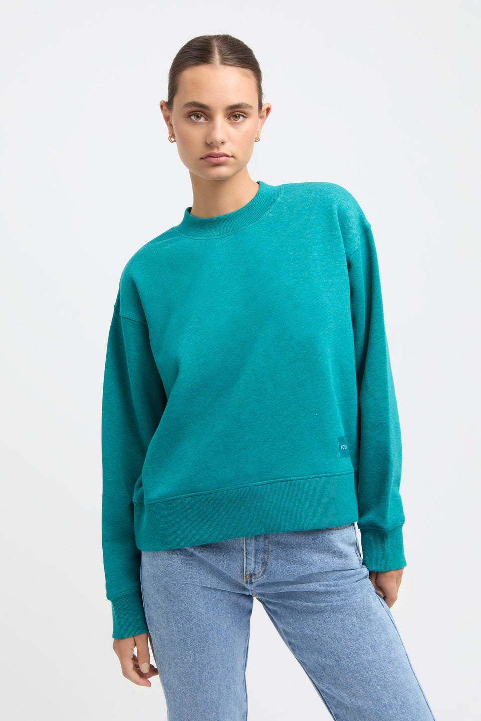 Buy Brushed Lana Sweater Teal Green Marle Online | Australia