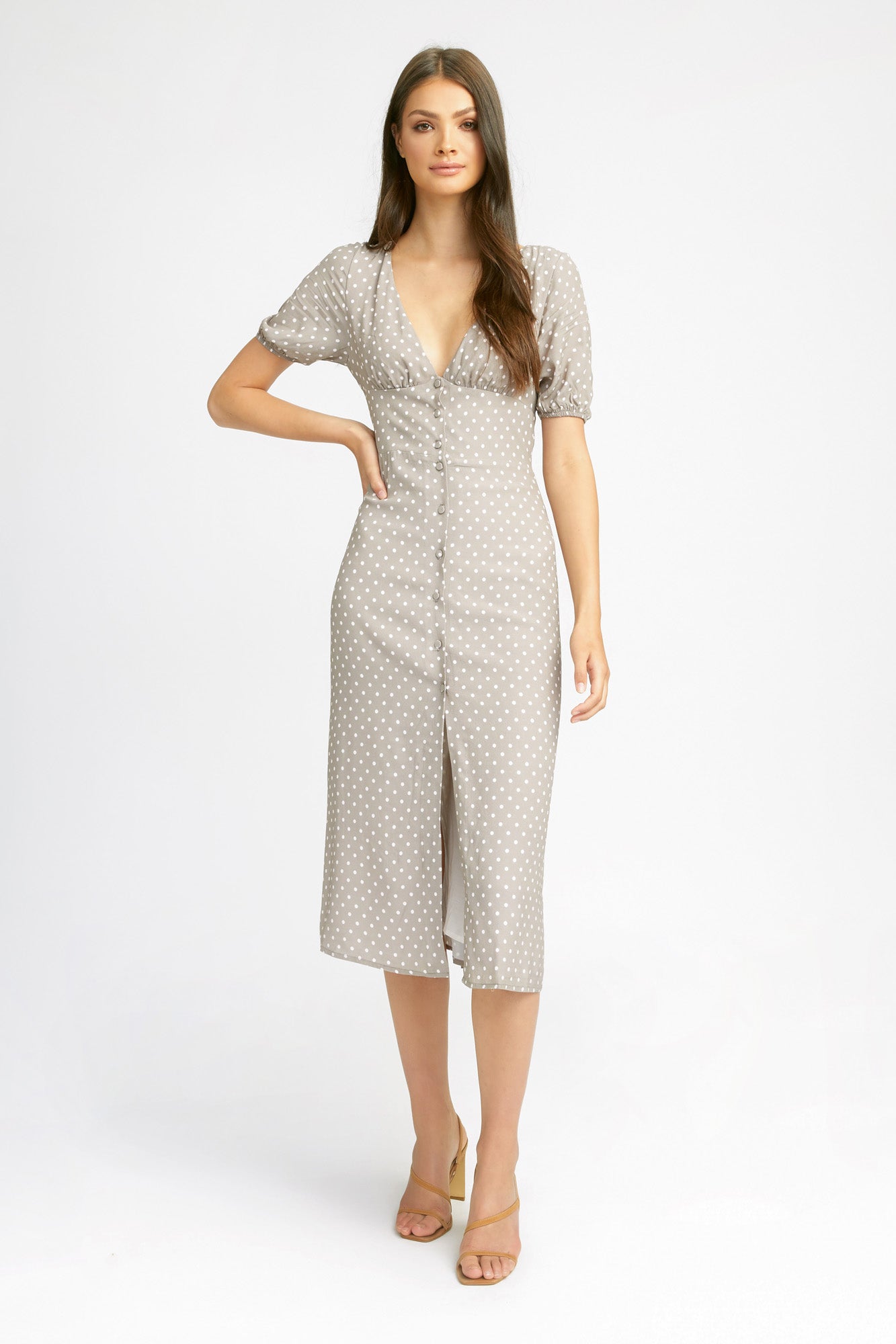 Alesha Spot Midi Dress – AU KOOKAÏ