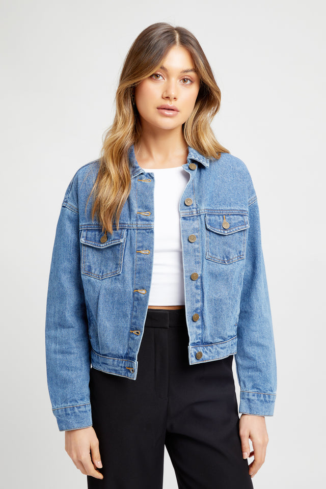 Buy Tamarama Oversized Denim Jacket Washed Indigo Online | Australia