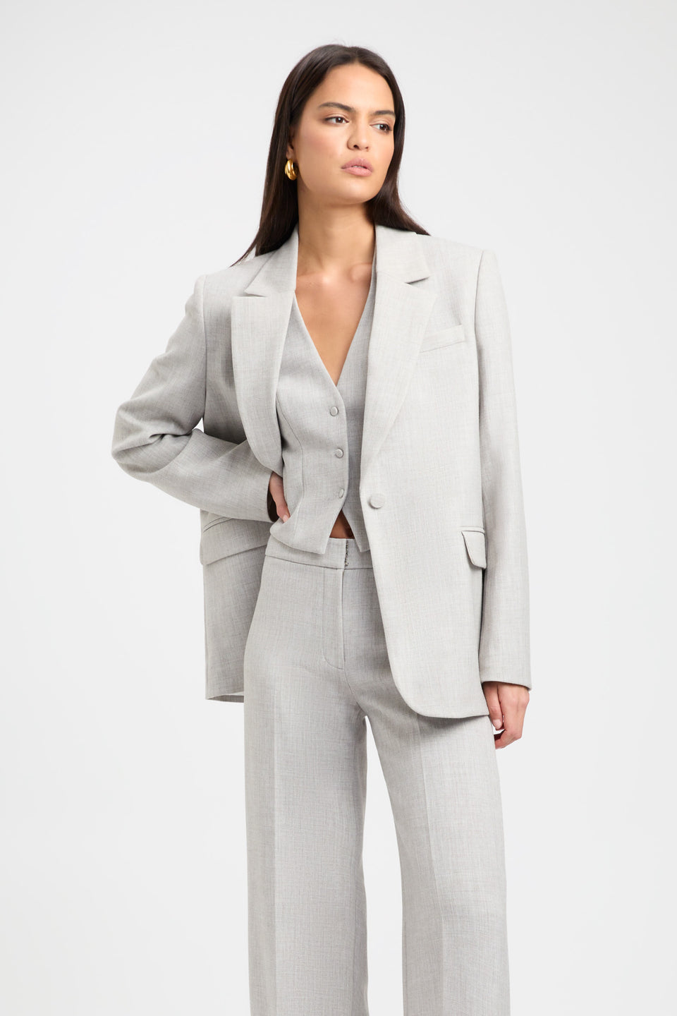 Buy Darcy Curved Blazer Grey Marle Online | Australia