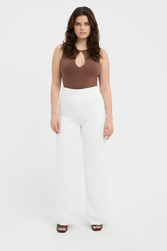 High Waisted Tailored Straight Leg Pants