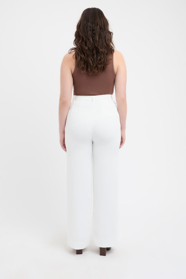 High Waisted Tailored Straight Leg Pants