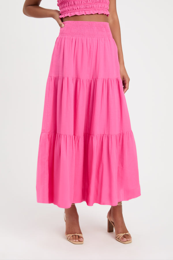 Buy Georgette Midi Skirt Hot Pink Online | KOOKAI Australia – KOOKAÏ ...