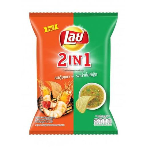 泰國Lay's - 烤蝦及海鮮醬味 (2IN1) 波浪薯片
