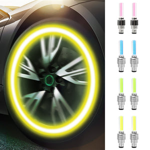 2PCS Car Wheel LED Light Motocycle Bike Light Tire Valve Cap Light Tire Valve - InstaAutoPro
