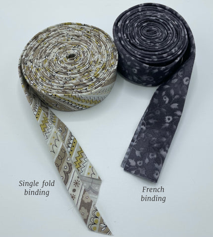 single fold bias tape and French binding