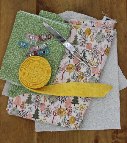 Supplies for sewing potholders