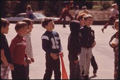 Boys at recess circa 1970