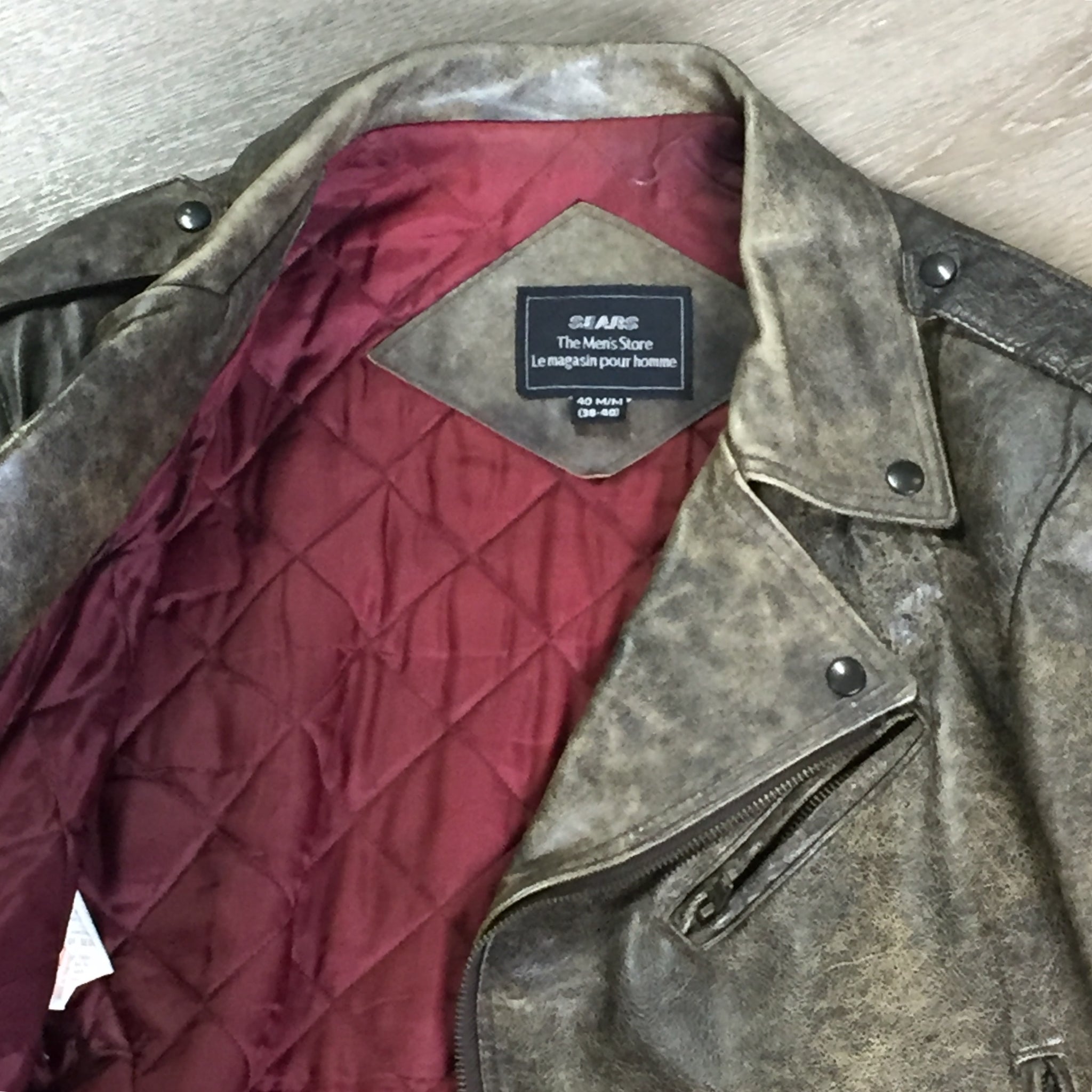 La Fam DISTRESSED ALL LEATHER JACKET | ofa.sg