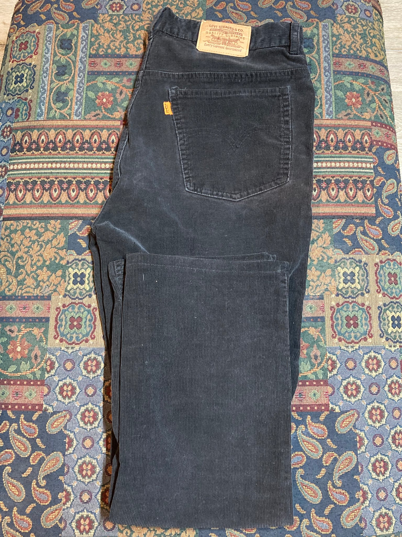 Levi's Vintage Orange Tab Black Corduroy Pants - 34””. Made in Ca –  KingsPIER vintage