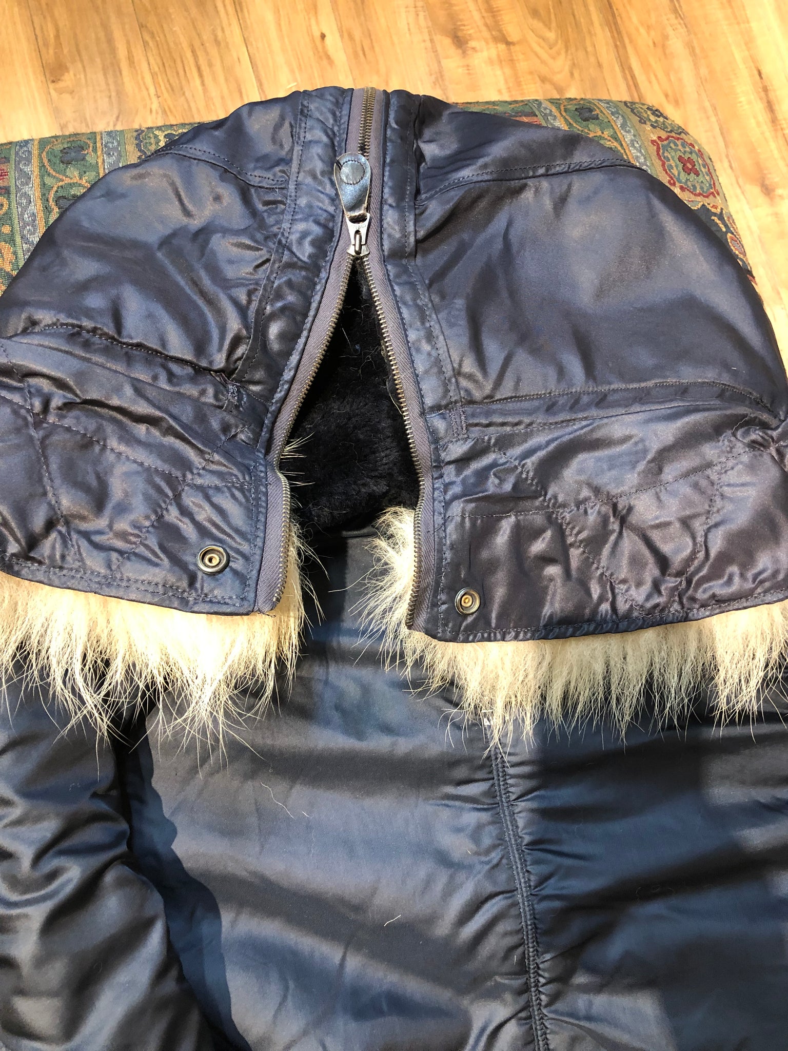 Ultra Rare Vintage 1950's USAF Flight Jacket with Fur Trimmed Hood