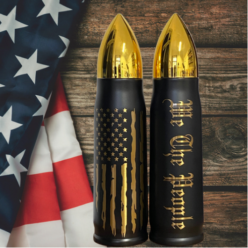 Black flag, Military bullet tumbler, bullet tumbler 32 oz, bullet