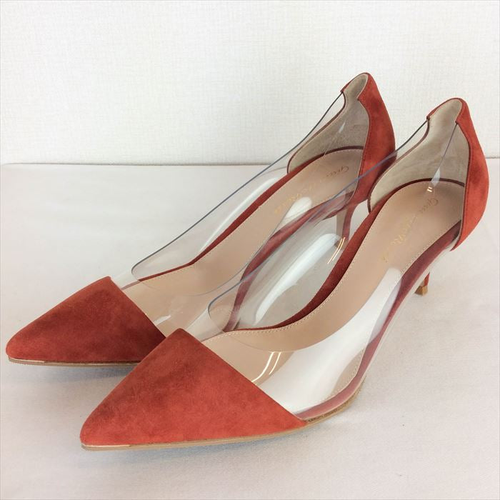 中古】ジャンヴィトロッシ GIANVITO ROSSI パンプス レッド クリア素材