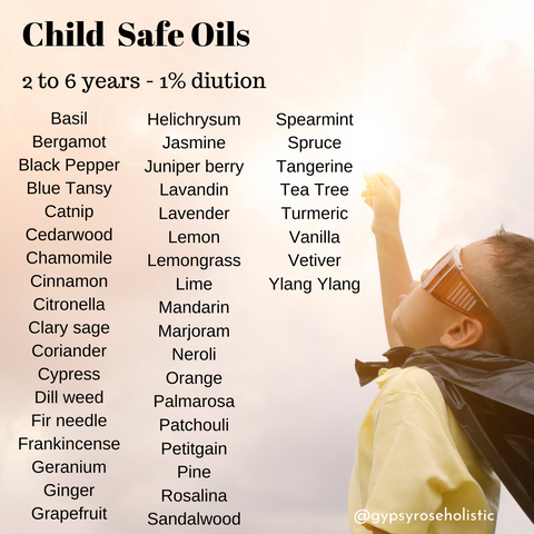 Child safe oils 2 to 6 years old