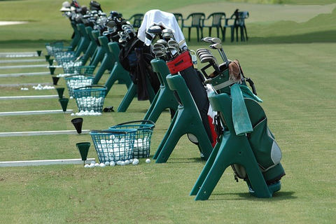 Golf Range Preparing for member Guest Tournament