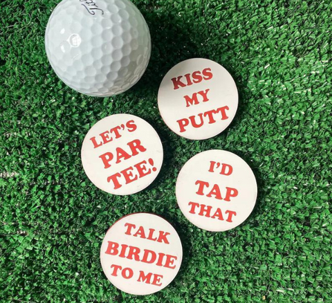 Golf Ball Markers Funny Pun Set of 4