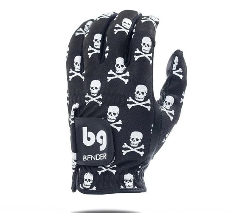 Black Skull and Crossbones Mesh Golf Glove