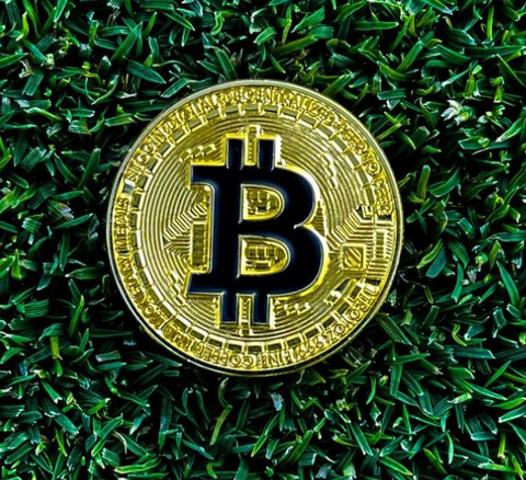 Gold and Black Bitcoin Ball Marker