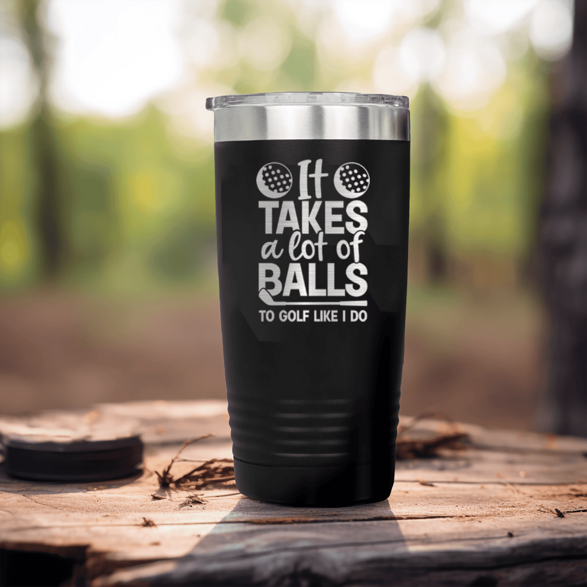Golfing Takes Balls Tumbler Black b60323ef 487d 42fe 90ed b33e3afe1240