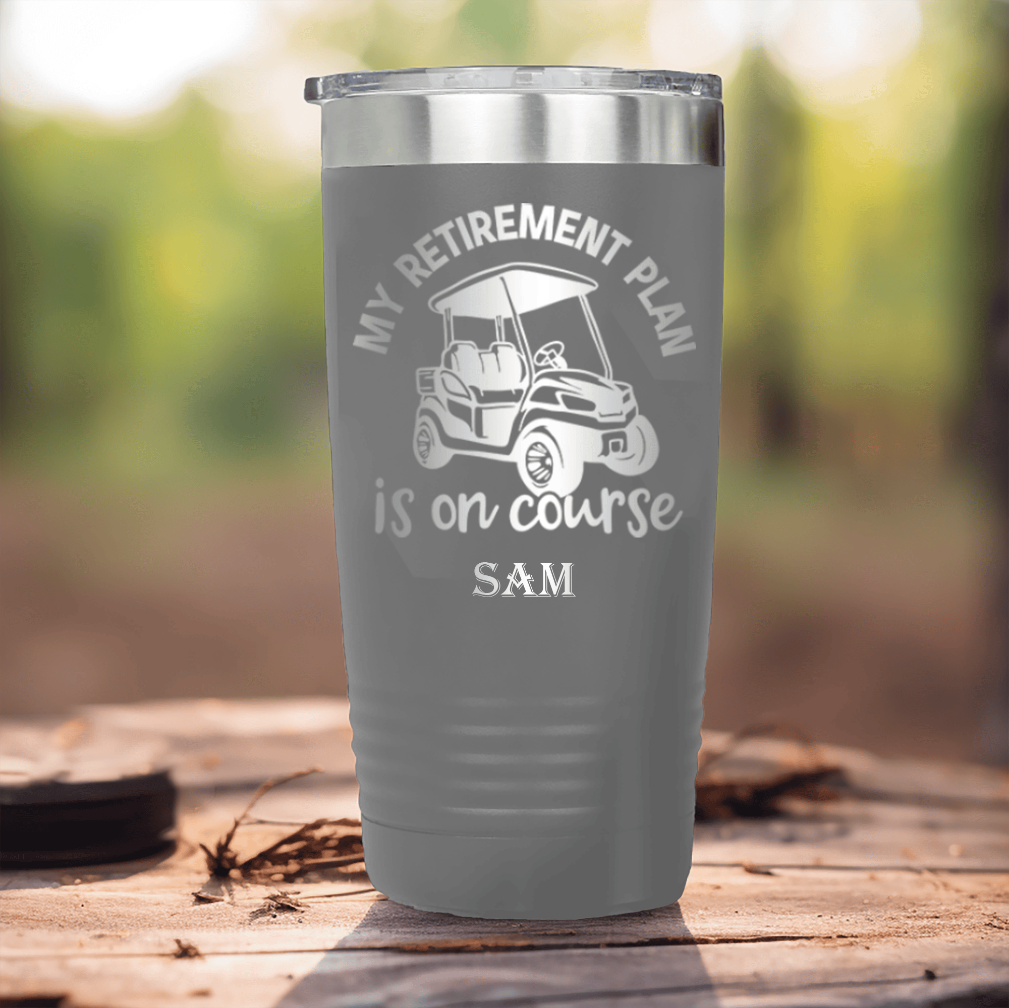 My Retirement Plan Is On Course Tumbler Grey 373f497b 0cca 4e8f bce3 a05f34d9464d