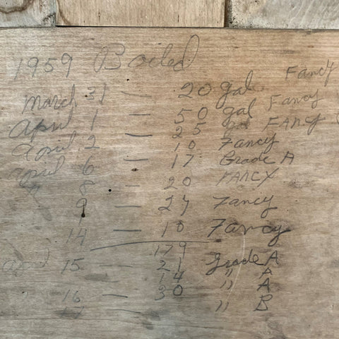 1959 maple syrup record from Gilead Brook Farm one of the Maple Farmers