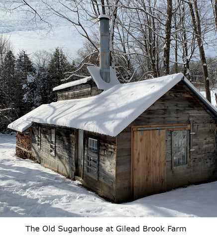 The Vermont maple syrup sugarhouse at Gilead Brook Farm in Bethel Vermont