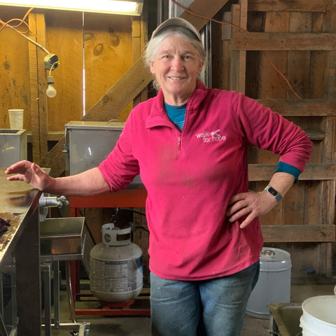 Janet Angell bottling up pure Vermont maple syrup